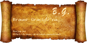 Brauer Graciána névjegykártya